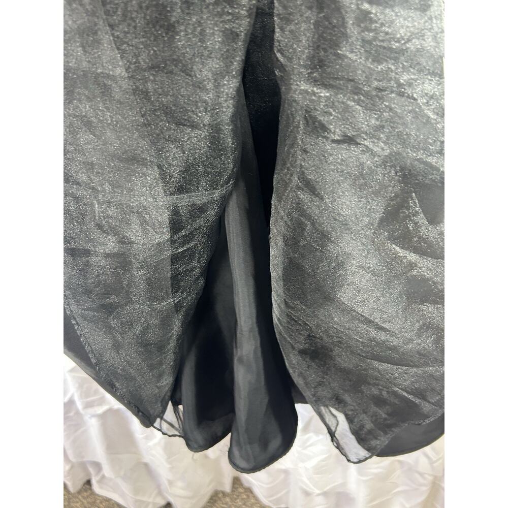 Rickie Freeman Teri Jon Maxi Skirt 6 Black 100% silk Formal Party Cruise Wedding - Picture 4 of 9